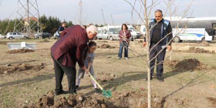 Ergenede 450 Adet Meyve Fidann Toprakla Buluturduk