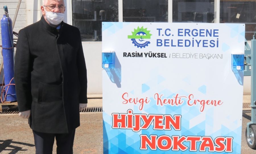 Ergene Belediyesi El Dezenfekten nitelerini Hizmete Sunuyor